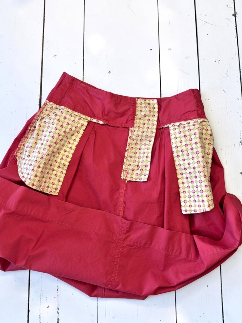 Merona Coral Pink Pleated A-Line Skirt Cotton Knee Length Size 6 - Picture 8 of 11